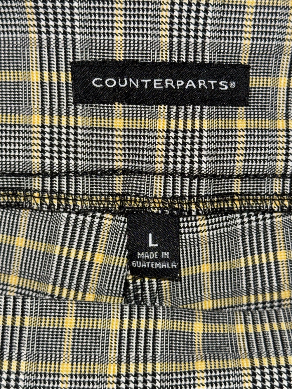 Counterparts Plaid Pants Black & Yellow Windowpane Print Women’s L Large - Picture 7 of 8